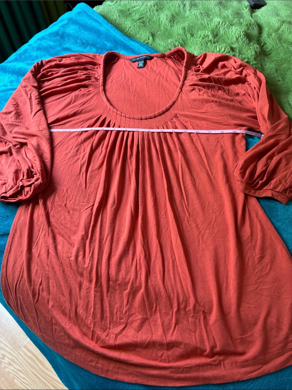 Banana Republic Rust Scoop Neck Gathered Tunic